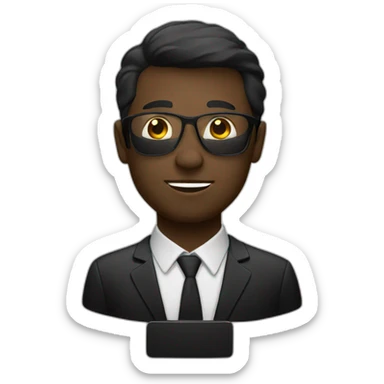 manager black glass sticker