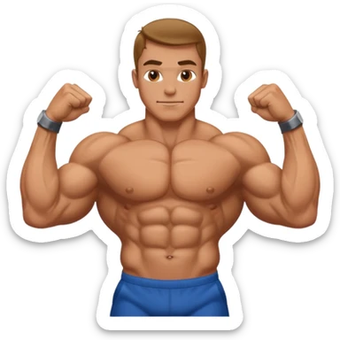 bodybuilder posing sticker