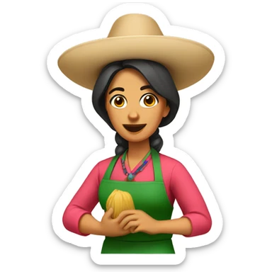 Mexican lady with classes cooking sticker