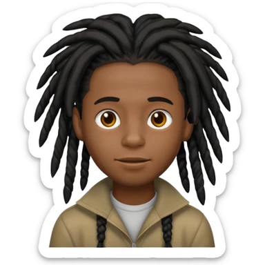 black boy with black dreadlocks  sticker