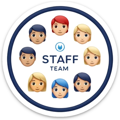 Staff team logo with name sticker