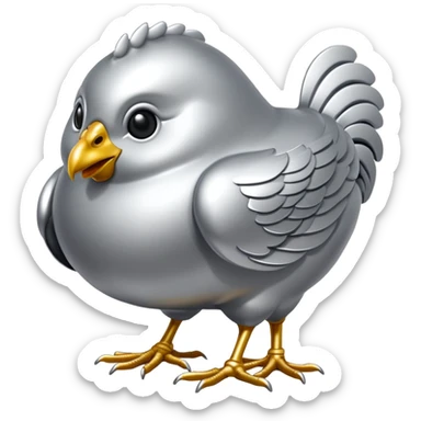 metallic silver baba yagas hut on two silver chicken legs sticker
