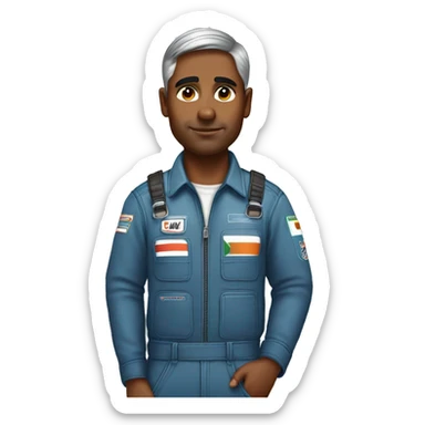 Indian with little hair in mclaren F1 overalls sticker