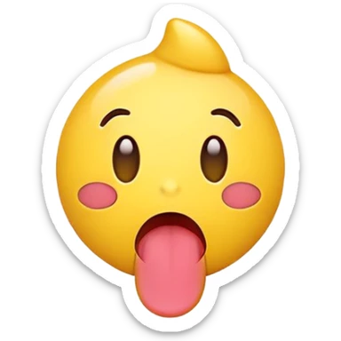 emoji shaking its tounge sticker