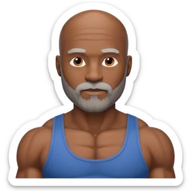 Muscular bald black man with gray beard sticker