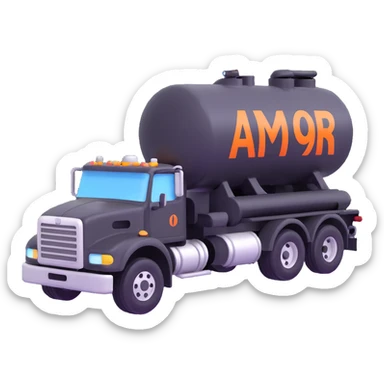tanker truck with liquid cargo sticker
