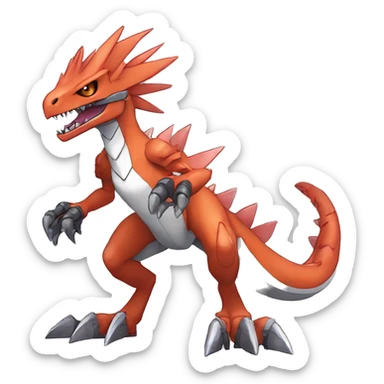  Cool Edgy Digimon-Fakemon-Guilmon-Velociraptor-Dragon-Mecha full body sticker