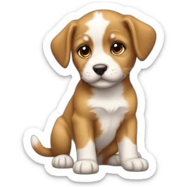 chiot sur chaton sticker