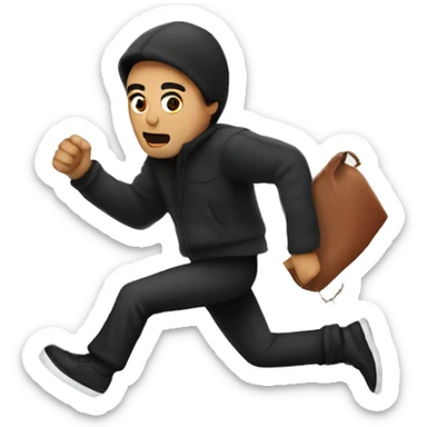 person from mexico running from a thief sticker