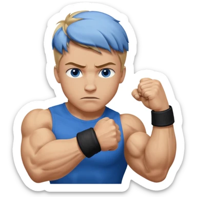 DIRTY BLONDE HAIR BLUE EYES BIG BICEPS FOR ARM WRESTLING YOUNG MAN sticker