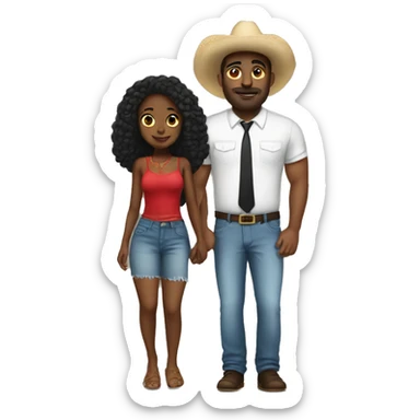 Black girl with big Mexican guy sticker