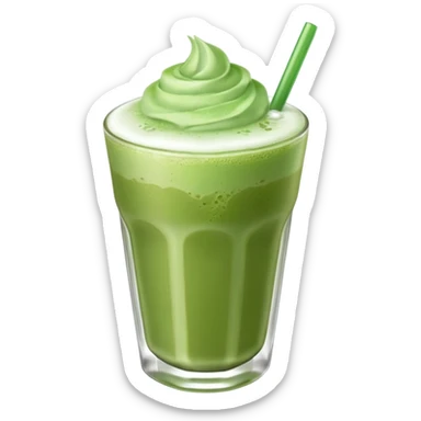 ice matcha latte top view sticker