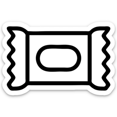 wrapped snack, minimalist line art, simple, clean look sticker