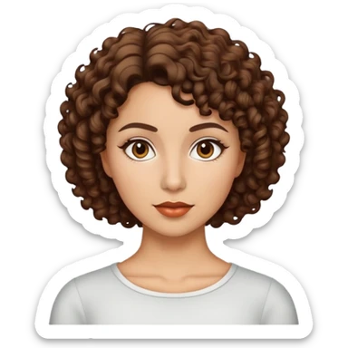 morena com cabelo cacheado curto sticker