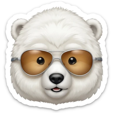 baby Polar bear with sun glasses sticker