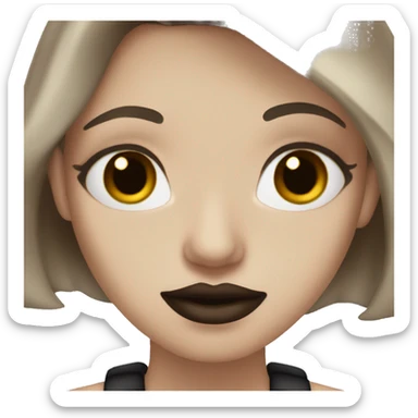 Mysterious beautiful girl ash brown hair and dark lipstick  sticker