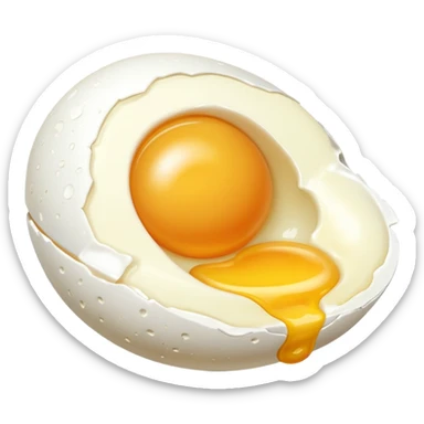 raw egg spilt  sticker