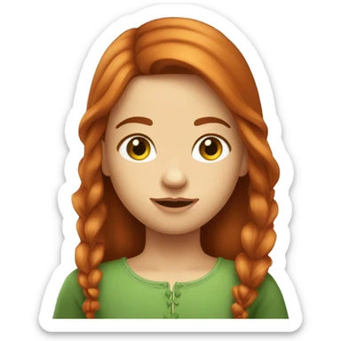 fille rousse cheveux long avec yeux verts et une fleur dans les cheveux sticker