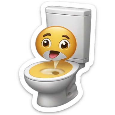 Caca dans toilette sticker