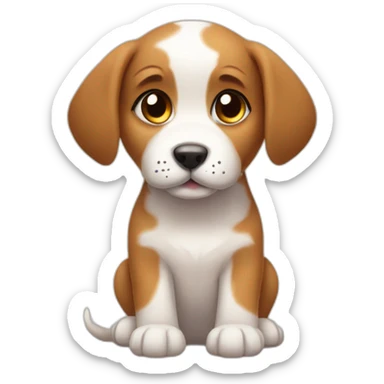 Puppy wuth puppy eyes and heart in paws sticker