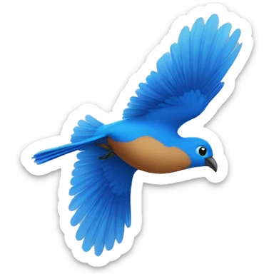 Blue bird flying sticker