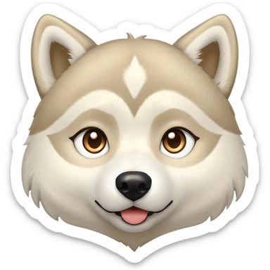 Husky, beige doré avec les yeux en forme de cœur sticker