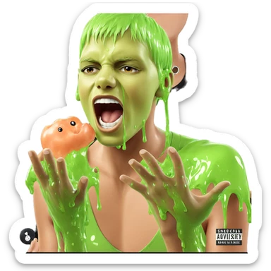 boy with slime surprise sticker