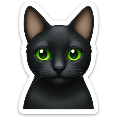 Gato negro con ojos verdes  sticker