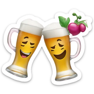 Cosmo and Wanda cheers-ing with beer sticker