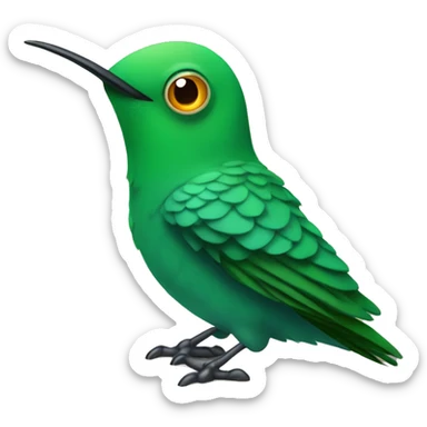 emoji de un colibrí en su nido con los ojos cerrados  sticker