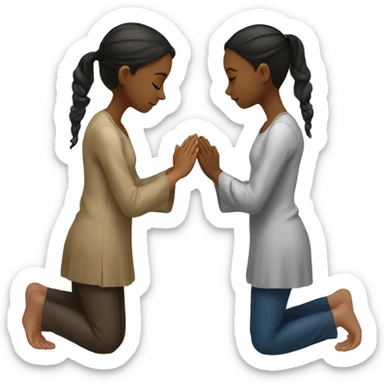 Two girls praying together sticker
