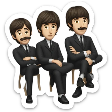 the Beatles four guys sticker