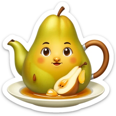 cut up pear tea soup sticker