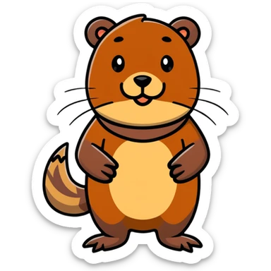 beaver with a beard sticker