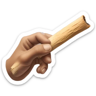 aesthetic hand holding smoking palo santo stick realistic soft textures sticker