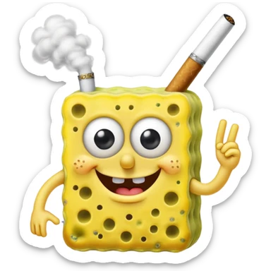SpongeBob smoking joint sticker