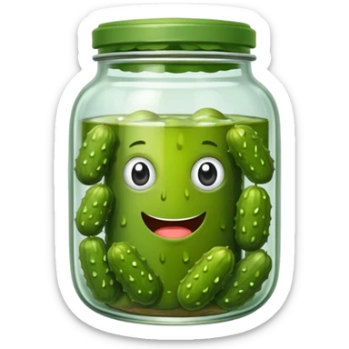 Pickle in a jar sticker