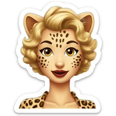 pin-up leopard sticker