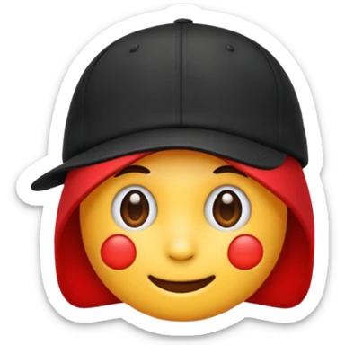 Quiero un emoji con una gorrita negra con las letras CH en color rojo sticker