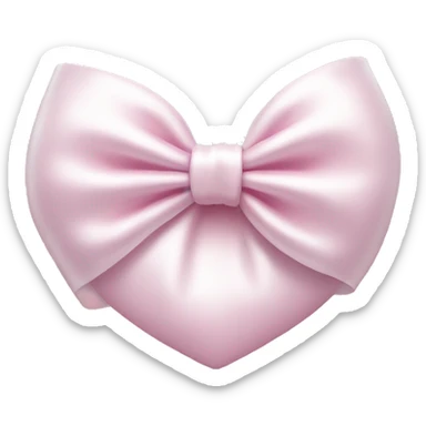 white satin bow on a pink heart sticker