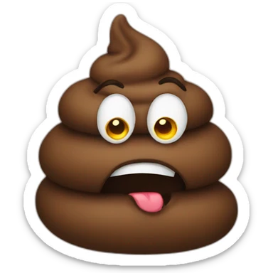 poop that is thinking and scratching its poop chin sticker