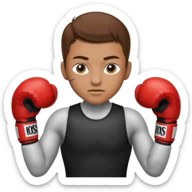 athlete in boxing gloves sticker