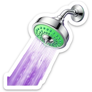 Purple and green shower sticker