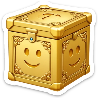 open Gold box frontview sticker