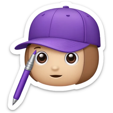 A plastic brown ball cap and the long rectangle purple. (With a pen) And looks like a BFDI style sticker