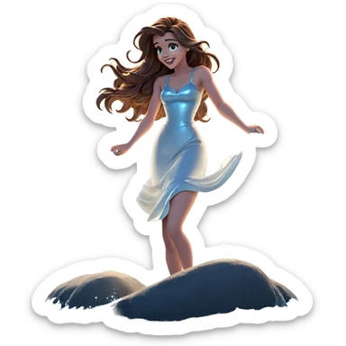 moonlit smile by the water sticker