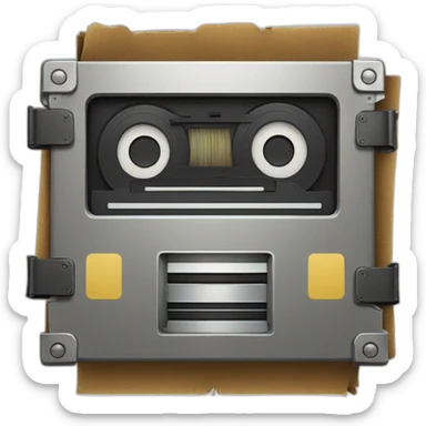 a vault with vintage VHS tapes around it sticker