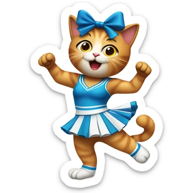 Cat cheerleader sticker