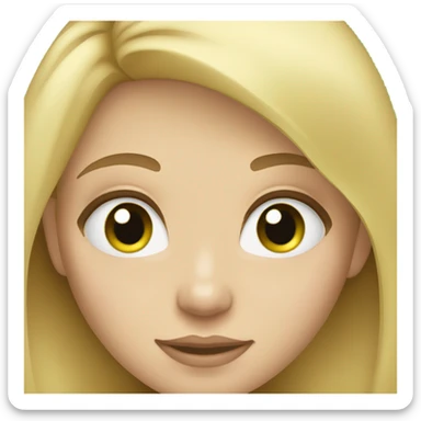 Blonde girl with light skin and green eyes sticker