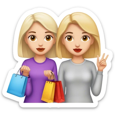 Two girls shopping  sticker